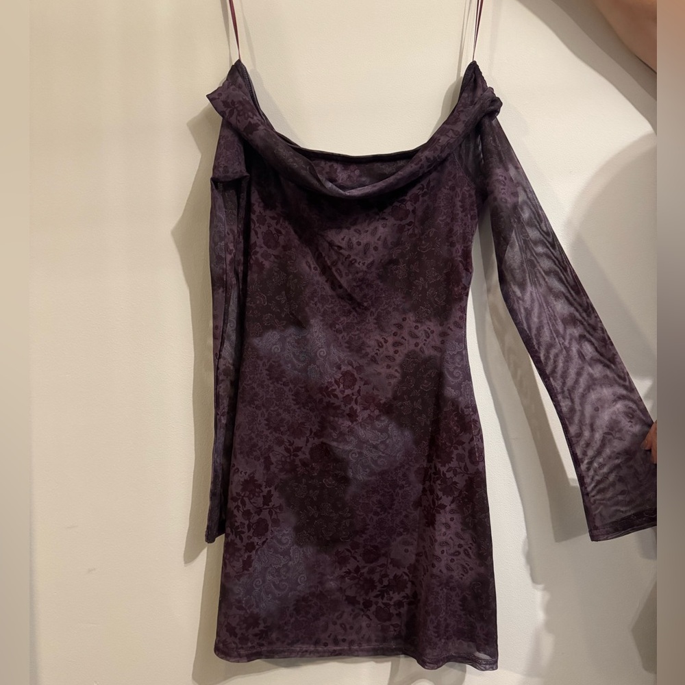 Urban Outfitters Dark Purple Long Sleeve Dress
